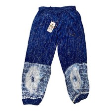 NOS Vintage Cotton Crinkle Metallic Harem Balloon Boho Hippie Festival Pants S