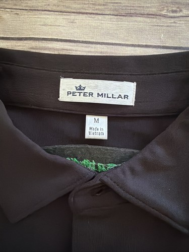 Neu mit Etikett Peter Millar Crown Herren-Polo Medium einfarbig schwarz Pima-Baumwollmischung ME0EK01S - Bild 5 von 10