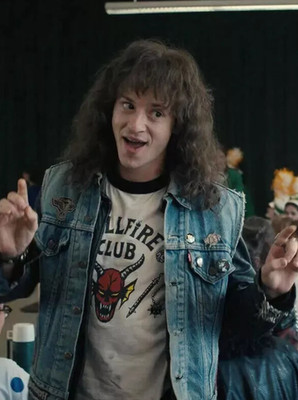 Handmade Eddie Munson Stranger Things Hellfire Club Vest & Black Leather Jacket