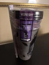 ZAK 3 pack Wednesday Glow in the Dark Tumblers w/Straws 25 Oz.