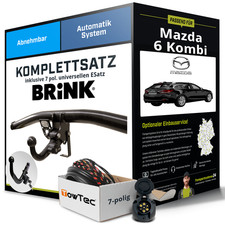 Anhängerkupplung BRINK abnehmbar für MAZDA 6 Kombi +E-Satz Set NEU