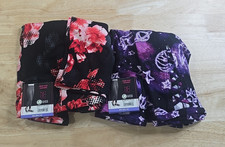 2 Pack No Boundaries Sueded Ankle Leggings Purple Galaxy  Floral XXL 19 