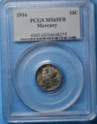 New Listing1916 P PCGS OGH MS65 FSB Full Bands Mercury Dime Blast White GEM COIN