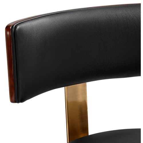 Parker Walnut Bar Stool 25 1/2" High Modern Black Cushion Kitchen Counter Island - Picture 10 of 10