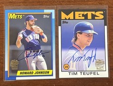 Topps Archives Fan Favorites Autograph Howard Johnson /25 + Tim Teufel Mets Auto