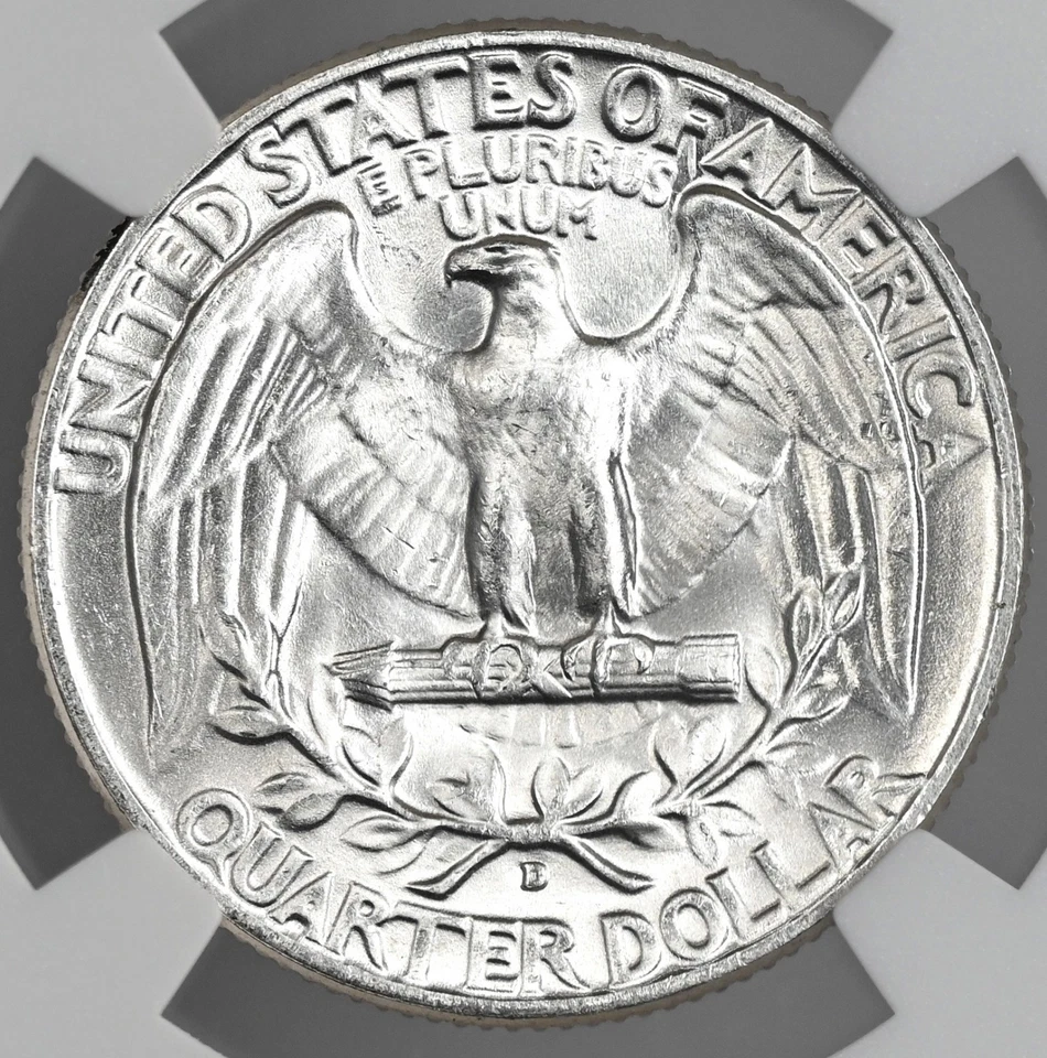 1952-D  25C WASHINGTON SILVER QUARTER "DENVER MINT" NGC MS65 #8343474-066 - Image 3 of 4