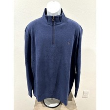Polo Ralph Lauren Mens Spring Navy Luxury Jersey Quarter-Zip Pullover Sweater XL
