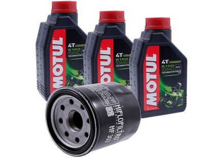 Motul Öl + Ölfilter für YAMAHA YZF-R6 RJ03 RJ09 HONDA CB500 KAWASAKI Ölwechsel
