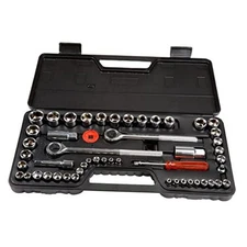 52-Piece Drive Socket Set - 1/4, 3/8 and 1/2 Sockets - SAE and Metric Tools 
