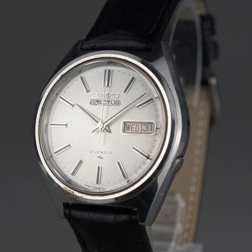 SEIKO 5ACTUS 7019-8010 Automatic Vintage Men's Wristwatch Mechanical Silver 38mm