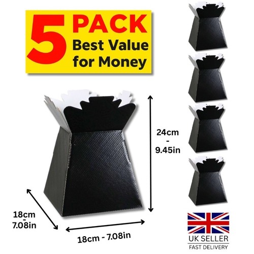 5-Pack Large Bouquet Flower Boxes | Florist Gift Living Vase 6 Colours Available - Picture 4 of 6