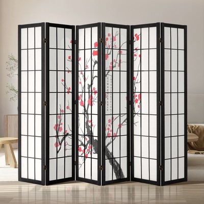 Uimoso Room Divider Japanese Wall Divider 3/4/6 Panel Screen for Room Separation