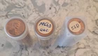 Wheat Cent Rolls Roll Uncirculated 1952D 1956D 1957D  UNC Lot of 3