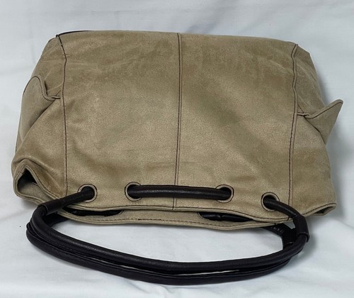 Estee Lauder Double Handle Handbag Tote Bag w/ Side Pocket - Beige & Dark Brown - Picture 5 of 8