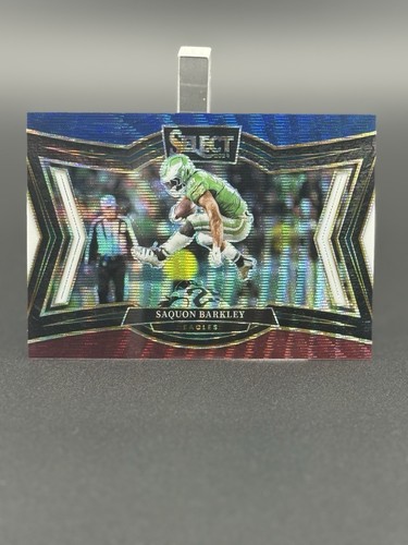 🔥2024 Select SAQUON BARKLEY Tri-color Field Level Prizm /99 EAGLES Hurdle