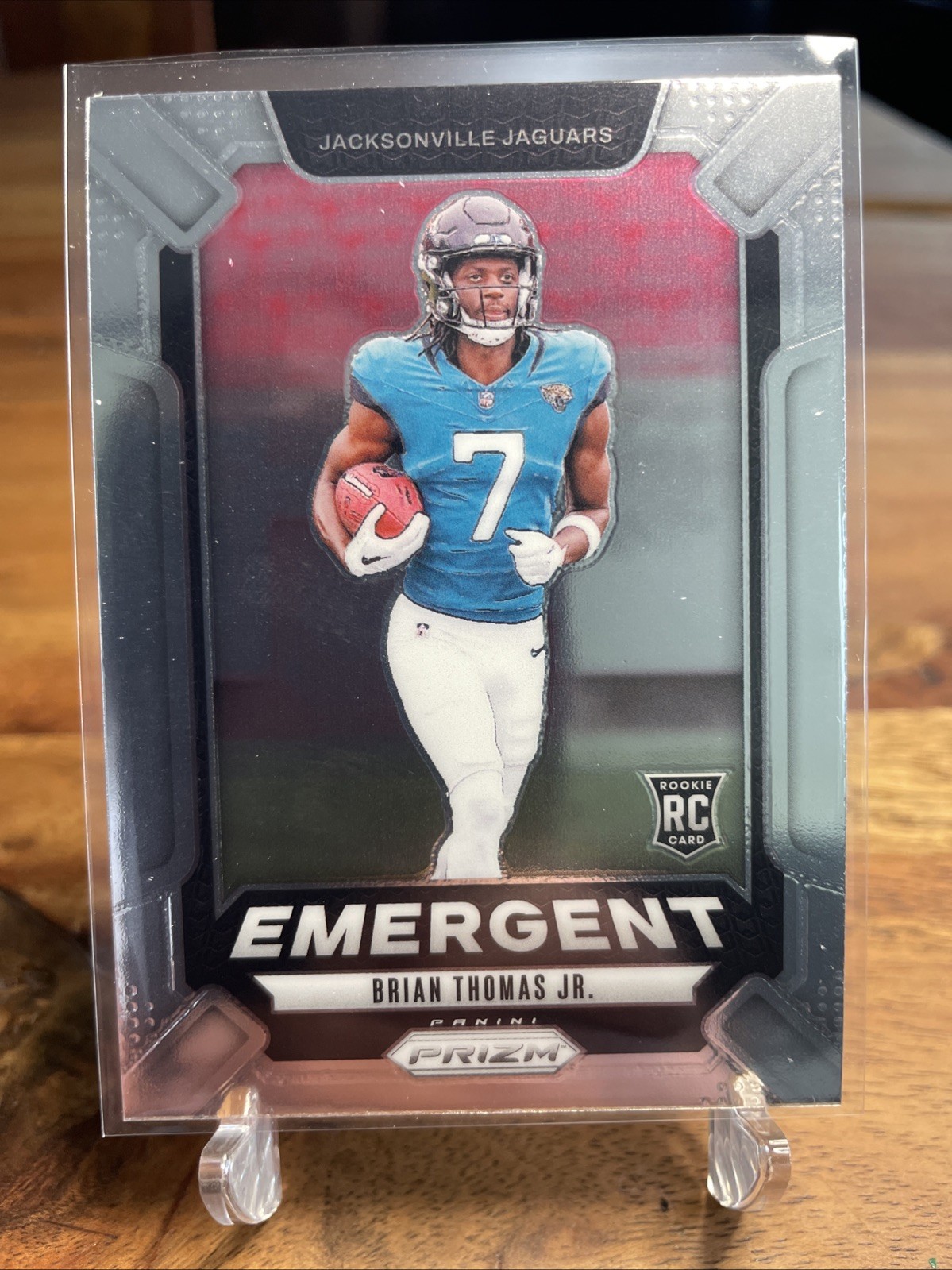 2024 Panini Prizm - Emergent Silver Prizm #12 Brian Thomas Jr. (RC)
