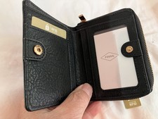 NEW with Tags FOSSIL Logan Black Leather Wallet RFID msrp 70