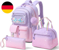 Amythe 3-Teiliges Set Schulrucksack FüR MäDchen 1.-5. Klasse | Schulranzen Kinde