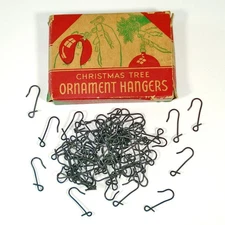 National Tinsel Miniature Feather Tree Christmas Ornament Hanger Hooks 1930s