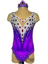 In stock Rhythmic Gymnastics purple leotard girls 08-10 years, height 128-138 cm
