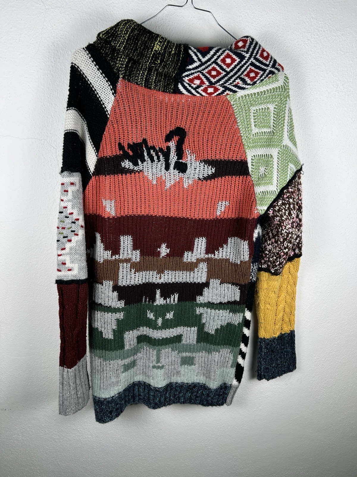 Desigual Multicolor Patchwork Patterned Knit Zip-… - image 2