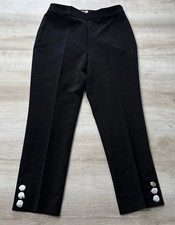 NWT Kate Spade Womens Dress Pants Black 4 Pull On Straight Leg Side Zip Button