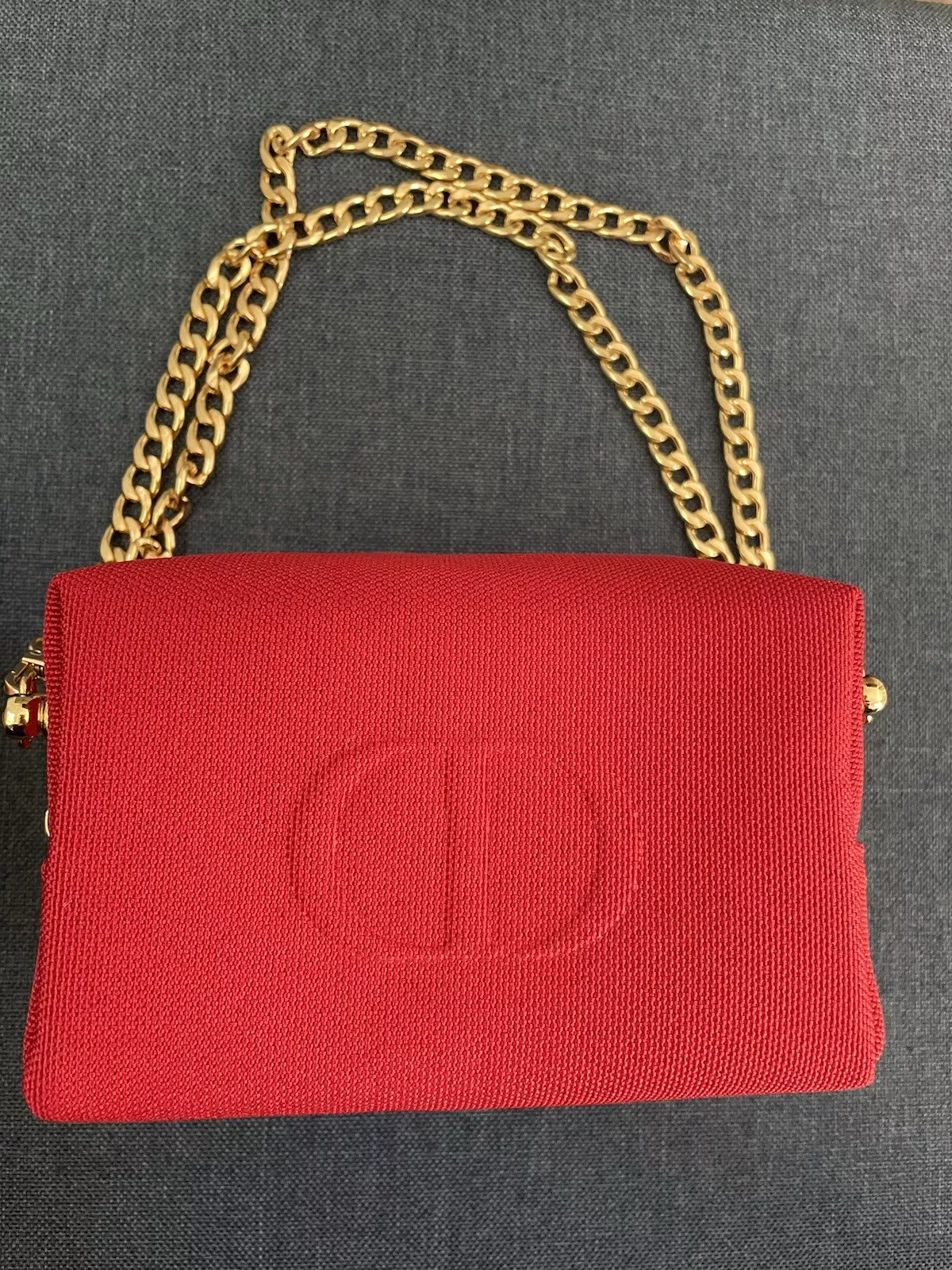 Sac de soirée cosmétique DIOR rouge avec or pochette maquillage beauté