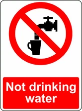 NOT DRINKING WATER OSHA DECAL SAFETY SIGN STICKER 3M USA MADE 