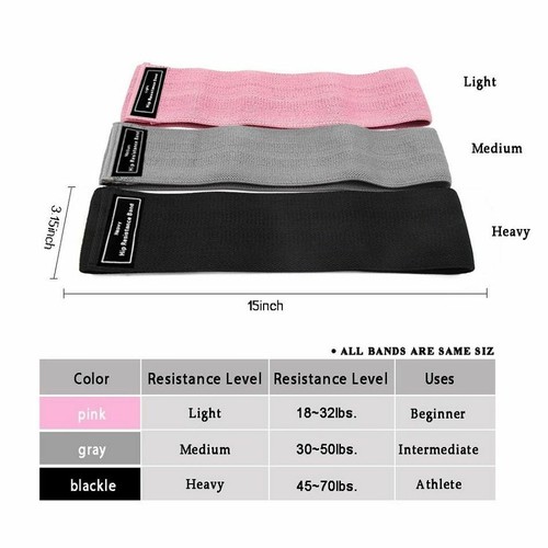 3 Pcs Set Rubber Elastic Bands For Home / Workout Fitness Exercise Free Shipping - Picture 3 of 12