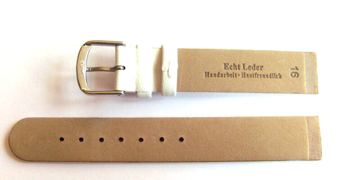Uhrband Leder Weiß 16 mm Einschubband Spezialansatz geschraubt Anstoß SKAGEN - Picture 2 of 2