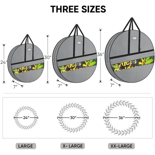 Premium Wreath Storage Container, Oxford Christmas Wreath Storage Bags with - Picture 4 of 6