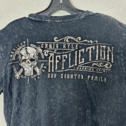 Affliction Chris Kyle Live Fast Men SZ Medium Black Gold American Sniper T Shirt - Picture 8 of 9