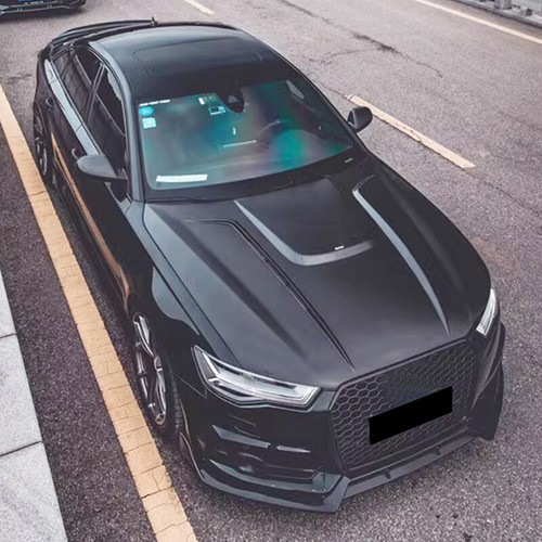 For AUDI A6 C7 S-LINE S6 2016-2019 REAL CARBON Front Bumper Lip Spoiler Body Kit - Picture 6 of 12