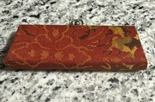 Vintage Eye Glass Case Kiss Lock Red Tapestry Kiss Lock Closure
