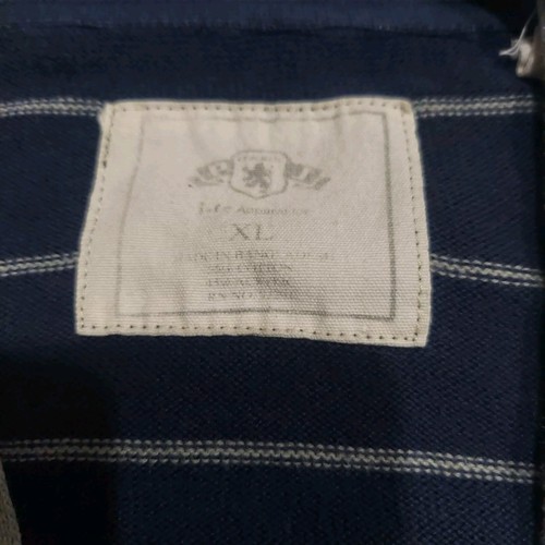 PJ Mark Men's Size XL Cardigan Jumper V Neck Sweater Striped Blue Gray - Picture 3 of 6