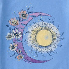NWT Women's Life is Good Moon Flower Sun Blue SS Crusher Tee
