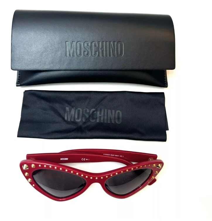 Moschino 53 mm Rojo Gris Ojo de Gato Gafas de Sol Nuevas/Incluye Estuche y Paño Antipolvo Foto 2 de 4