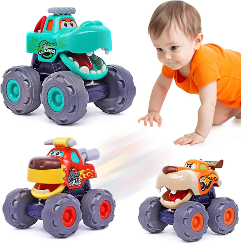 Car Toys for 1 Year Old Boy Gifts, Pull Back Monster Truck Toy Cars for Toddlers