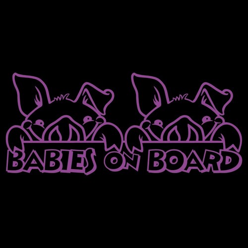 8.5" BABIES ON BOARD PIGS v3 Vinyl Decal Sticker Car Laptop Twins 2 Boys Farm - Picture 29 of 31
