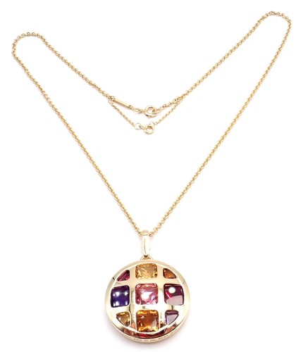Cartier Pasha 18k Yellow Gold Amethyst Citrine Garnet Tourmaline Necklace Cert. - Picture 4 of 12