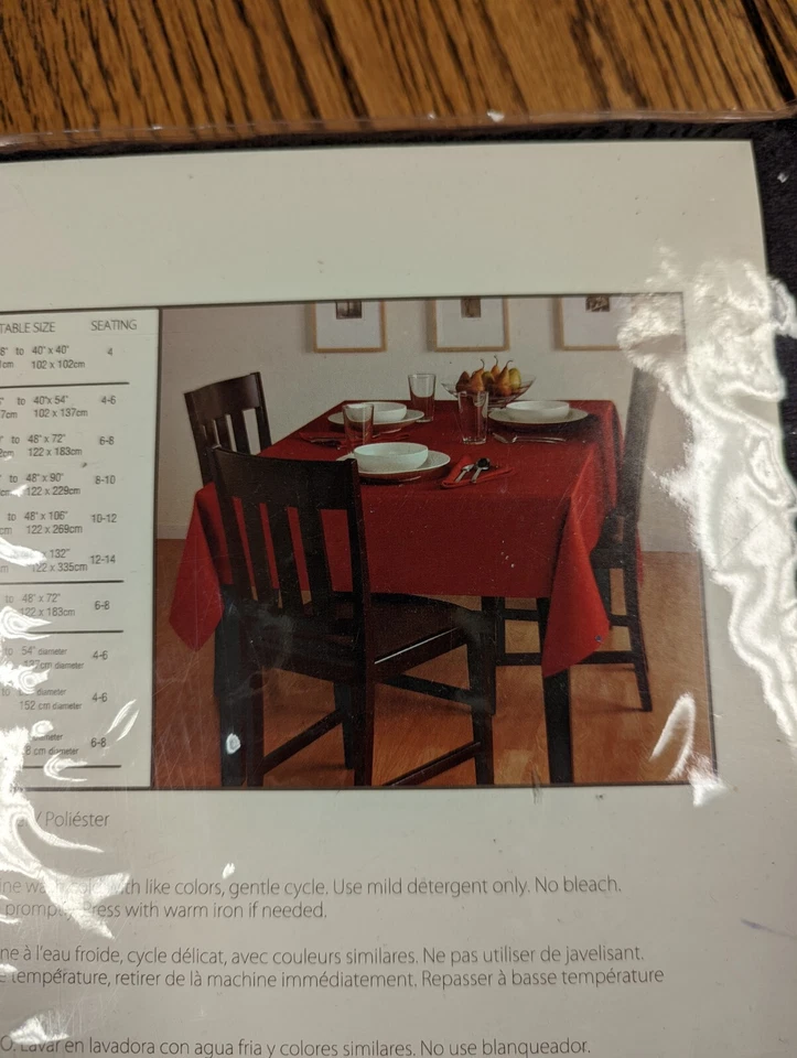 60 X 84 Tablecloth Rectangular Polyester Wedding Event Party Vending NIP woven - Image 2 of 4