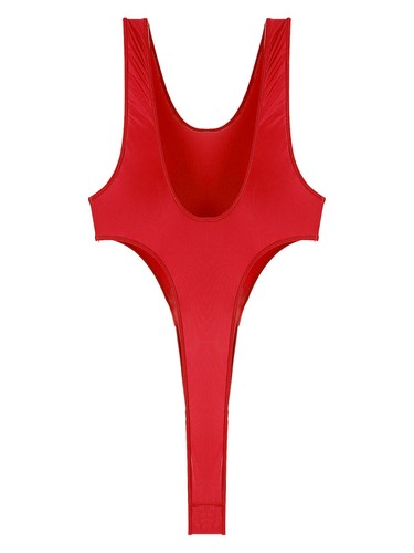 Singlete de una sola pieza brillante de corte alto para hombres Tanga Leotardo Camiseta sin mangas Lencería - Imagen 18 de 60