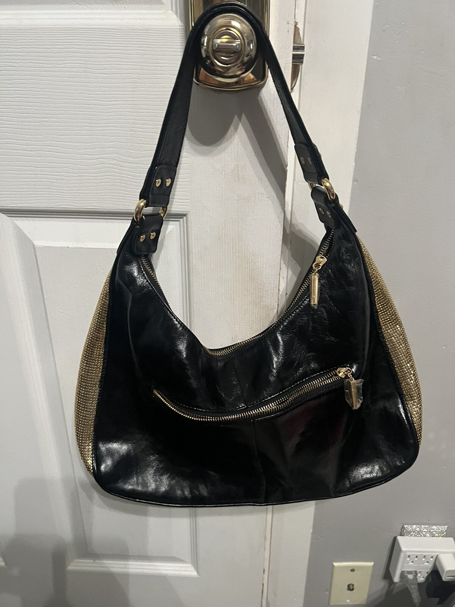 THE FZND Gold & Black Mesh Studded Leather Shoulder Bag!! | eBay