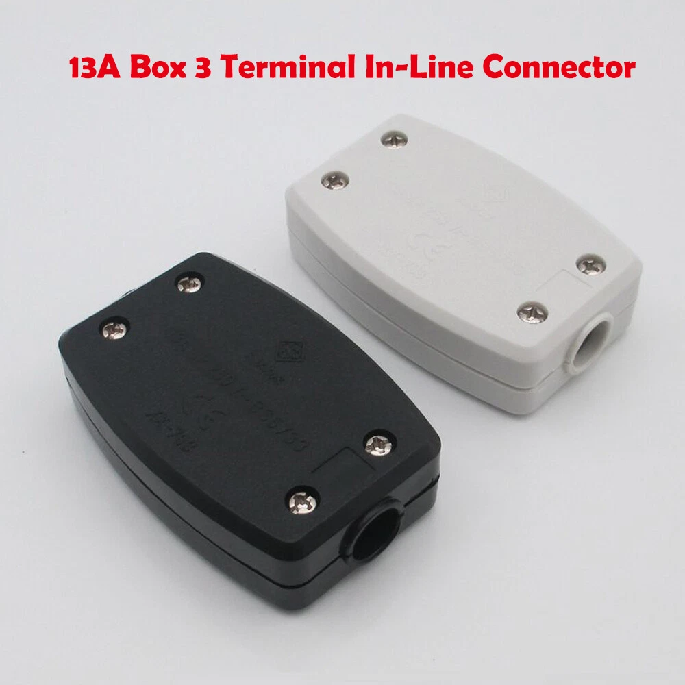13A 3 Terminal In Line Connector Box 240V Mains Electric Cable