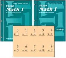 SAXON MATH 1 HOMESCHOOL STUDENT WORKBOOKS & FACT CARDS -  NEW