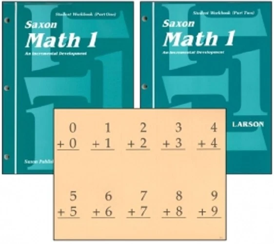 SAXON MATH 1 HOMESCHOOL STUDENT WORKBOOKS & FACT CARDS - NEW
