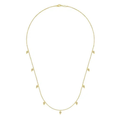 Collana stazione Gabriel & Co in oro giallo 14 carati goccia aquilone diamante 18" - Foto 2 di 4
