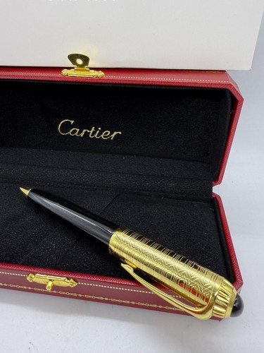 Bellissima penna a sfera Santos De Cartier edizione limitata oro + nera con scatola - Foto 8 di 9