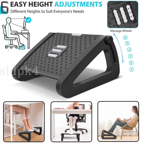 Foot Rest Stool Office Computer Desk Footrest Comfort Height Angle Adjustable - Picture 4 of 17