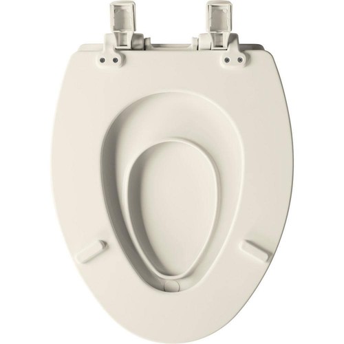 BEMIS Children's Potty Training Elongated Toilet Seat Enameled Wood in Biscuit - Picture 4 of 9